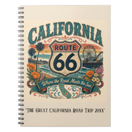 Caderno Espiral Diário de Viagem pela Rota 66 da Califórnia