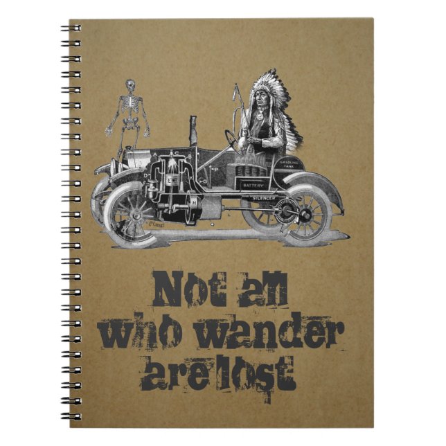 Caderno Espiral diário de viagens vintage (Frente)