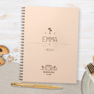 Caderno Espiral Diário de Vida de Van da Tripulação de Surfista co