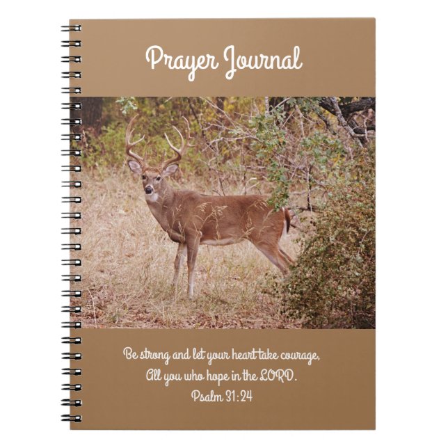 Caderno Espiral Diário Deer Buck Prayer (Frente)