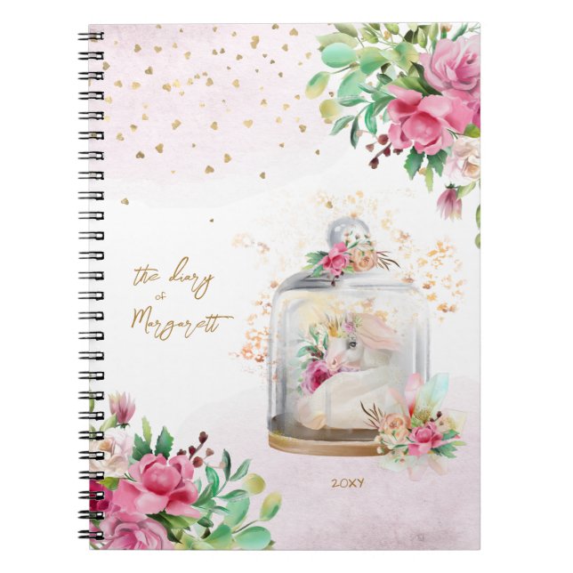 Caderno Espiral Diário Diário da Garota de Ilustração Mágica do Un (Frente)