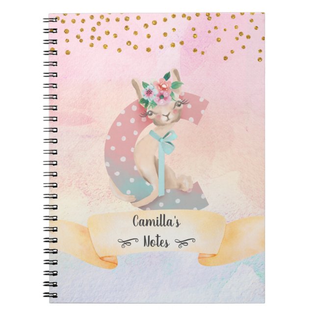 Caderno Espiral Diário Diário da Menina Gata da Moda com Letra C M (Frente)