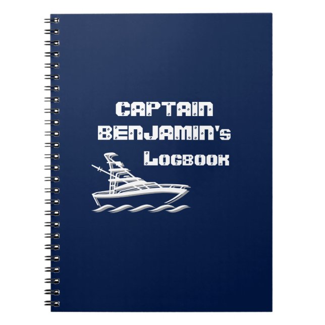 Caderno Espiral Diário do Capitão (personalizável) (Frente)