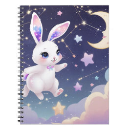 Caderno Espiral Diário do Coelho Lunar – Kawaii Coelho dos Sonhos 