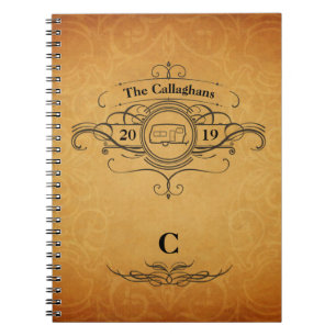 Caderno Espiral Diário do viagem do campista do estilo rv do