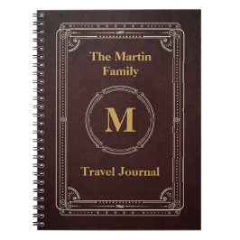 Caderno Espiral Diário do viagem do estilo do vintage