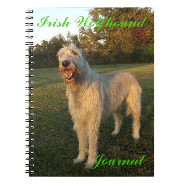 Caderno Espiral Diário do Wolfhound irlandês (Frente)