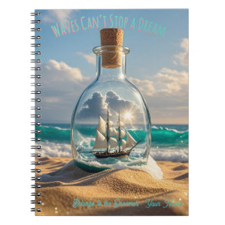 Caderno Espiral ⛵ Diário dos Sonhos - Ondas Não Conseguem Parar So