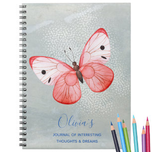 Caderno Espiral Diário Elegante Personalizado Monograma