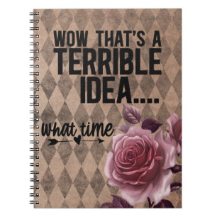 Caderno Espiral Diário engraçado para ideias brilhantemente ruins