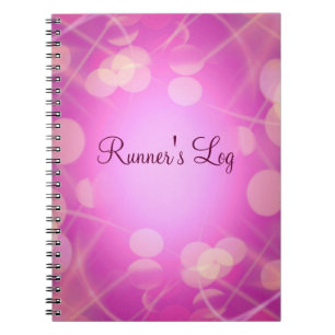 Caderno Espiral Diário espiral Running Sparkly do rosa do registr