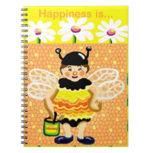Caderno Espiral diário feliz da felicidade da abelha