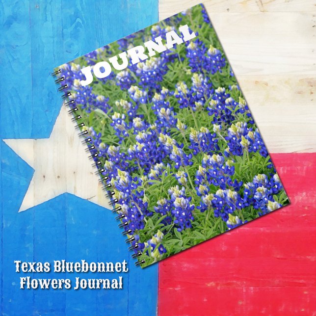 Caderno Espiral Diário Flor do Texas Bluebonnets (Texas Bluebonnet flowers journal notebook.)
