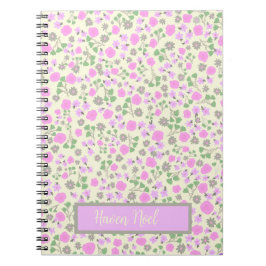 Caderno Espiral Diário floral personalizável