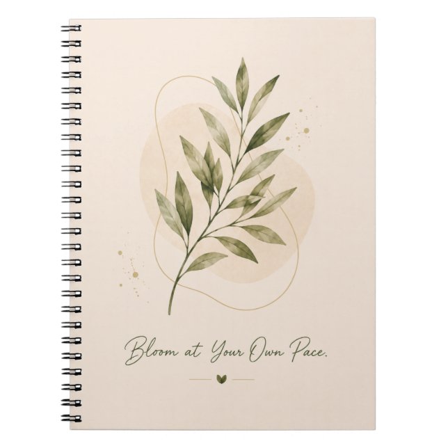 Caderno Espiral Diário Floresça ao Seu Próprio Ritmo (Frente)