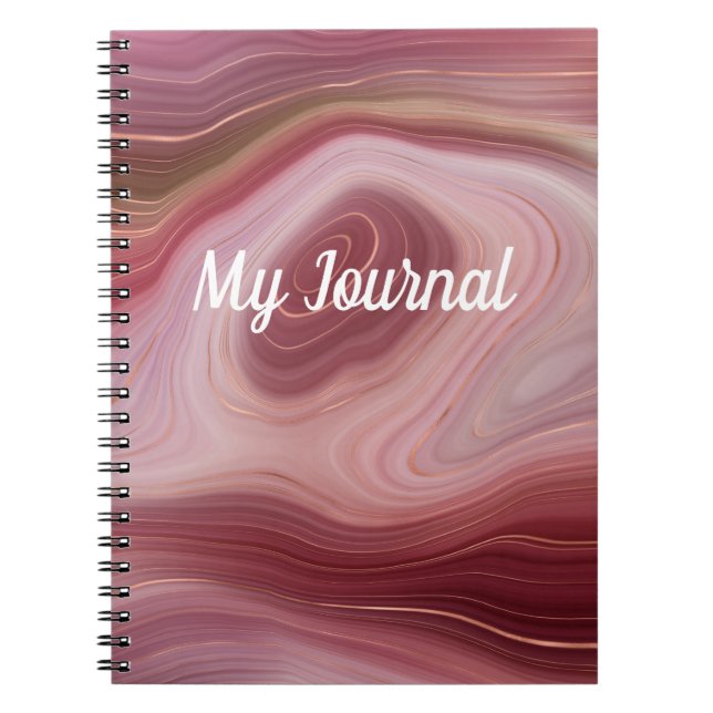 Caderno Espiral Diário girado Rosa (Frente)