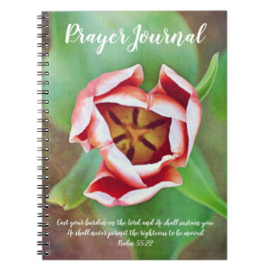 Caderno Espiral Diário interno da oração da tulipa