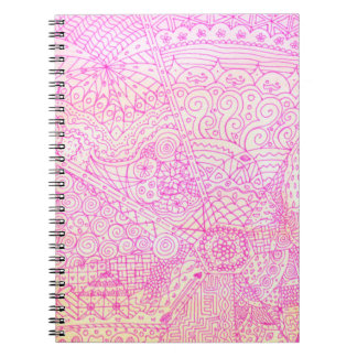 Caderno Espiral Diário lunático cor-de-rosa