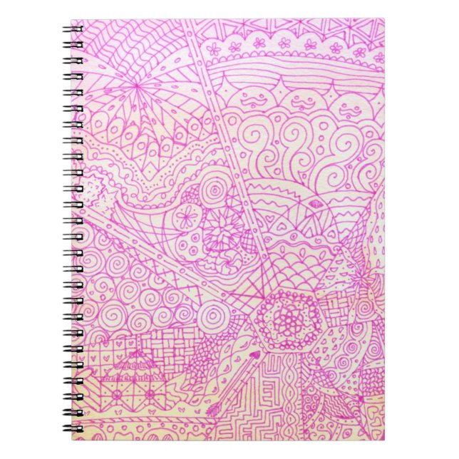 Caderno Espiral Diário lunático cor-de-rosa (Frente)
