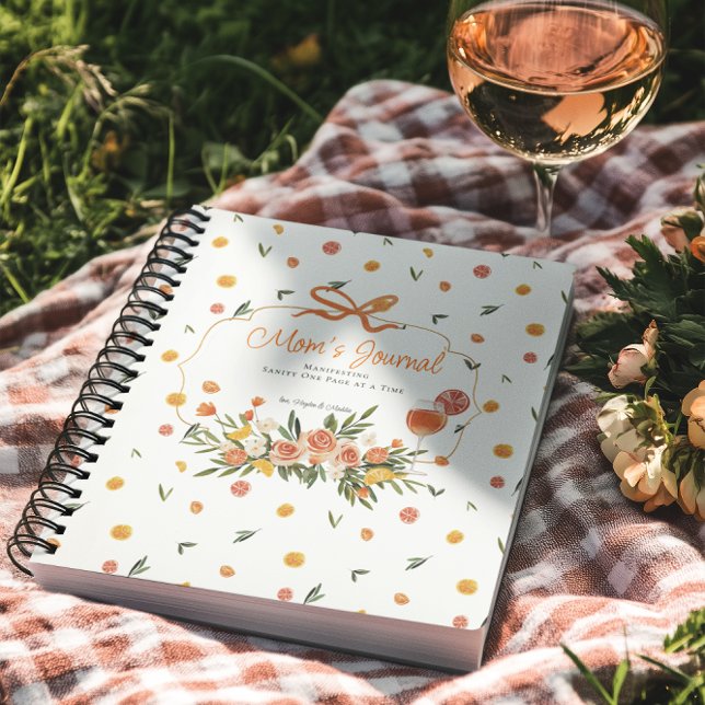 Caderno Espiral Diário mãe | Citrus Floral Personalizado (Criador carregado)