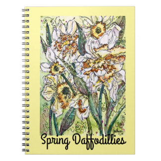 Caderno Espiral Diário/Notebook - "Daffodillies Primavera"