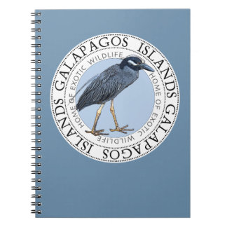 Caderno Espiral Diário Notebook Heron Noturno das Ilhas Galápagos