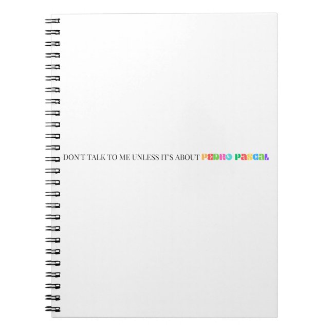 Caderno Espiral Diário Notebook Pedro Pascal Funny Rainbow (Frente)