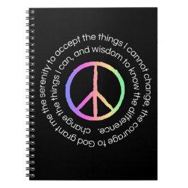 Caderno Espiral Diário Notebook Serenity Prayer Sober Life