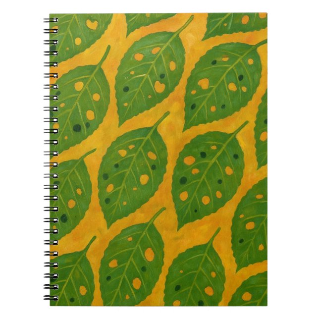 Caderno Espiral Diário Padronizado de Folha Amarela e Verde (Frente)