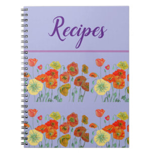 Caderno Espiral Diário Pansy Lilac Roxo Receita Floral