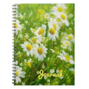 Caderno Espiral Diário para Notebook Daisy Flower Garden
