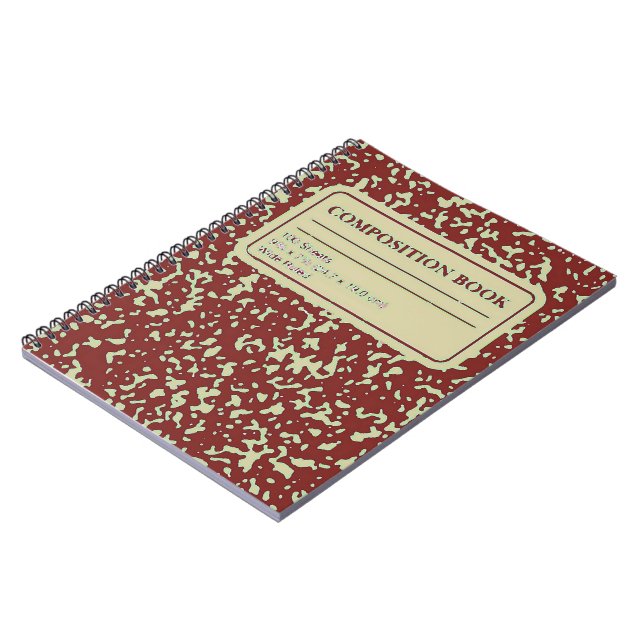 Caderno Espiral Diário para Notebook de composição castanha (Left Side)