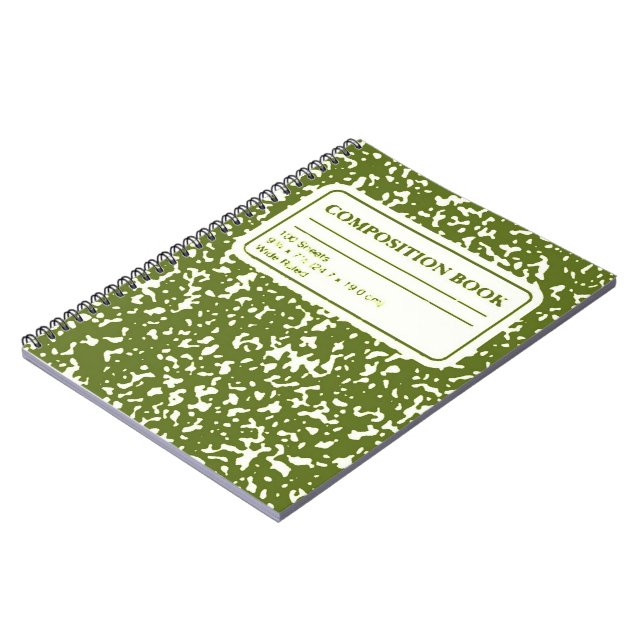 Caderno Espiral Diário para notebook de composição verde (Left Side)