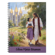 Diário Personalizado 'Caminhe com Ele' Cristão LDS