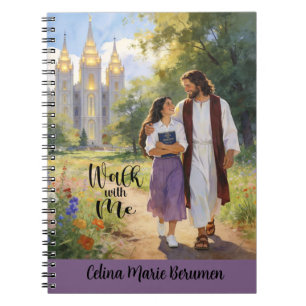 Caderno Espiral Diário Personalizado 'Caminhe Comigo' Cristão SUD3