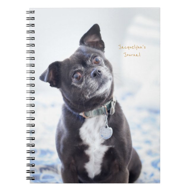 Caderno Espiral Diário Personalizado de Cachorro Cortado (Frente)