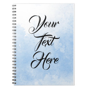 Caderno Espiral Diário Personalizado de Cor da Água Negra Azul P