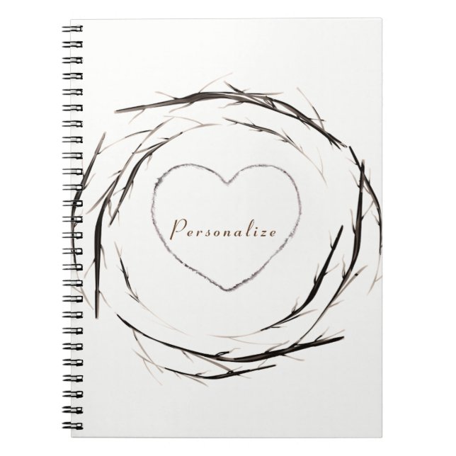 Caderno Espiral Diário Personalizado de Fios Rustic Sticks Rampas (Frente)