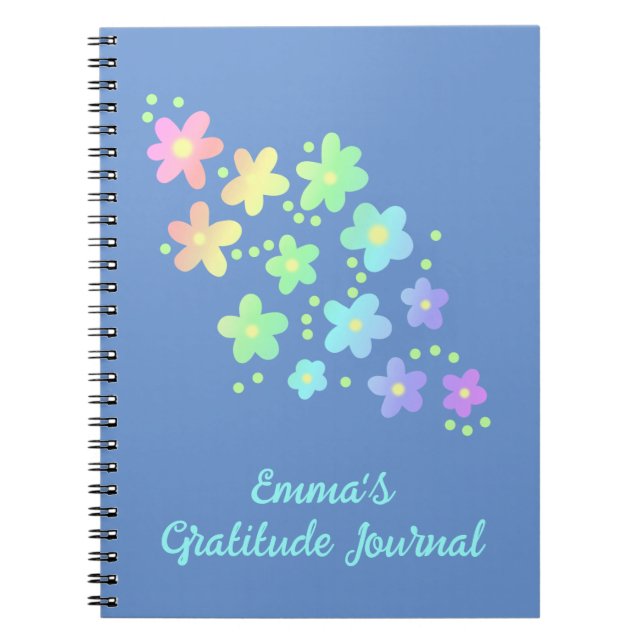 Caderno Espiral Diário Personalizado de Gratidão das Flores do Arc (Frente)