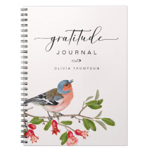 Caderno Espiral Diário Personalizado de Gratidão Folhagem de Pássa