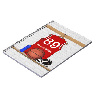 Caderno Espiral Diário Personalizado de Jersey (Red)