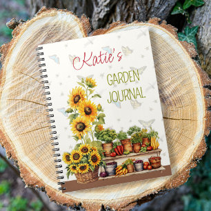 Caderno Espiral Diário Personalizado do Jardim de Legumes