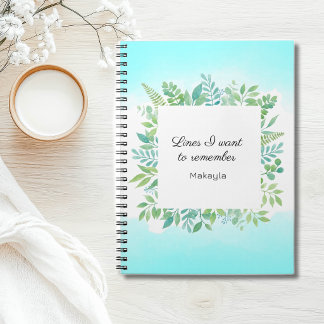 Caderno Espiral Diário Personalizado “Frases que Quero Lembrar”