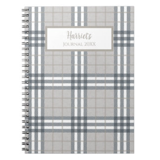 Caderno Espiral Diário Personalizado Xadrez das Terras Altas