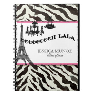 Caderno Espiral Diário personalizado zebra do candelabro da torre