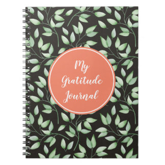 Caderno Espiral Diário personalizável com folhas verdes