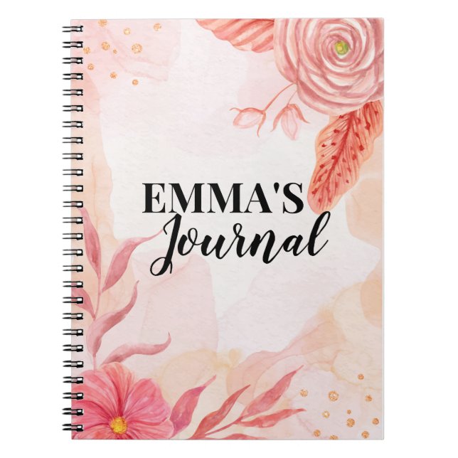 Caderno Espiral Diário personalizável da Emma (Frente)
