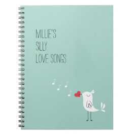Caderno Espiral Diário Personalizável de Canções de Bobo