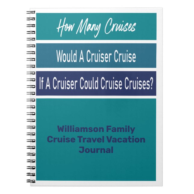 Caderno Espiral Diário Pessoal da Família de Aventura de Cruzeiro  (Frente)