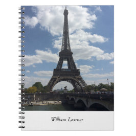 Caderno Espiral Diário pessoal de Paris Eiffel Tower